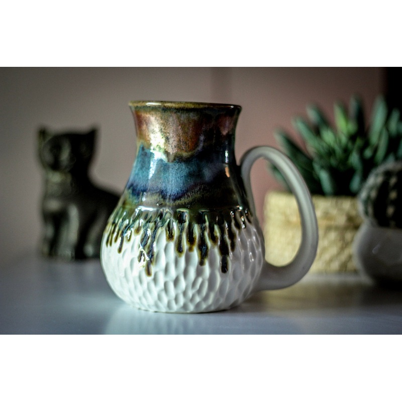 19-B Copper Agate Barely Flared Textured Mug, 22 oz.
