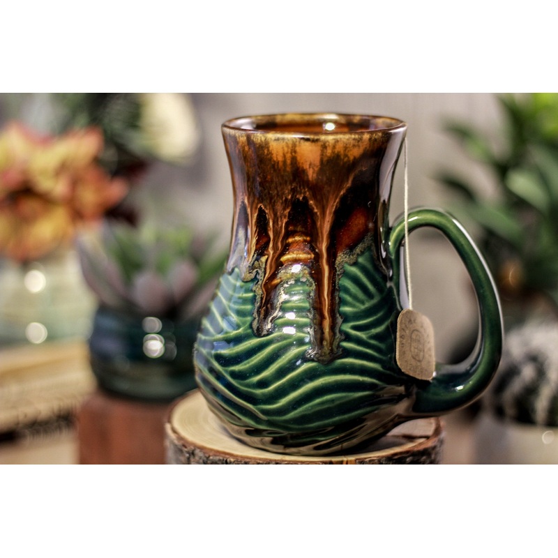 25-D Molten Falls Barely Flared Notched Textured Mug, 15 oz.