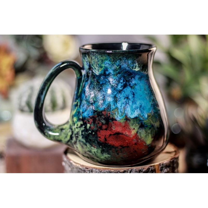32-B Chrysocolla Barely Flared Mug, 17 oz.