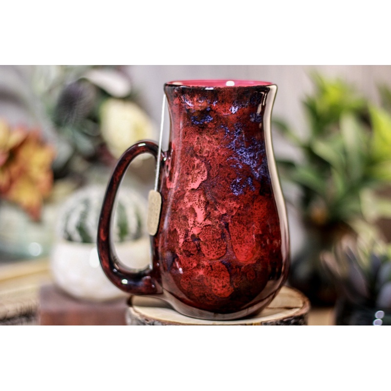 35-B Dragon's Blood Agate Barely Flared Notched  Mug, 18 oz.