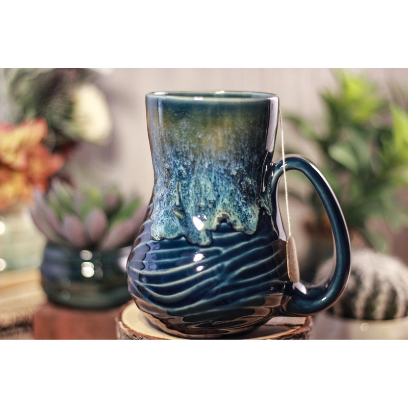 37-E Astral Wave Flared Notched Textured Mug, 18 oz.