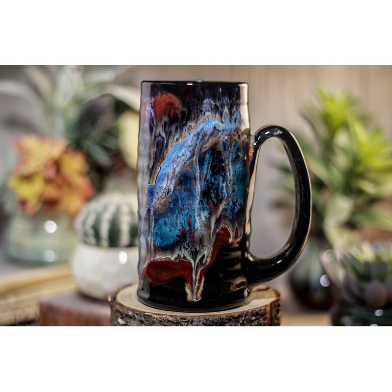 38-A Cosmic Grotto Textured Stein, 16 oz
