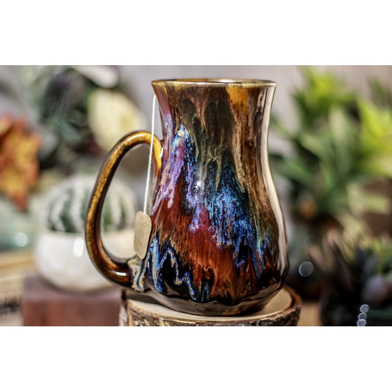 41-B Rainbow Grotto Barely Flared Notched Crystal Mug, 17 oz
