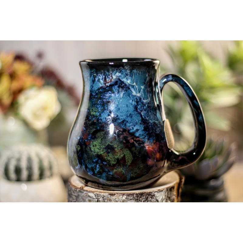 42-B Chrysocolla Barely Flared Notched Mug, 18 oz.