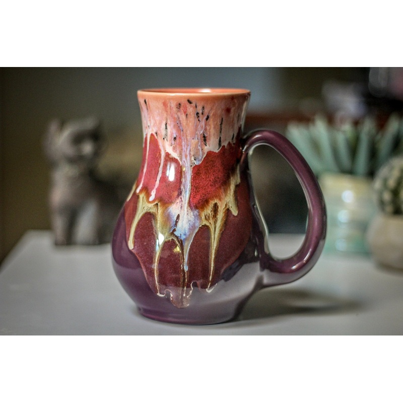 02-B Coral Mountain Meadow Flared Mug, 23 oz.