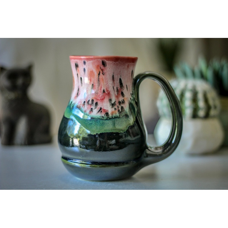 02-D Coral Meadow Flared Acorn Mug, 16 oz.