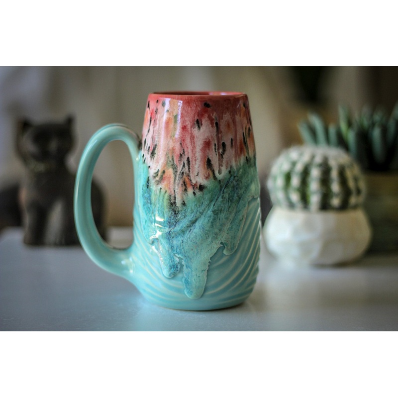 04-D Coral Meadow Textured Mug, 20 oz.