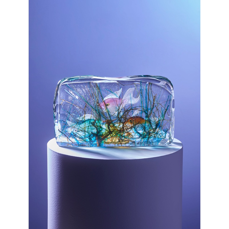 1950s Alfredo Barbini Murano Aquarium Paperweight