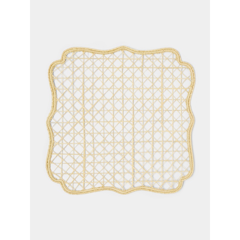 English Bezel Handwoven Palm Placemats (Set of 4)