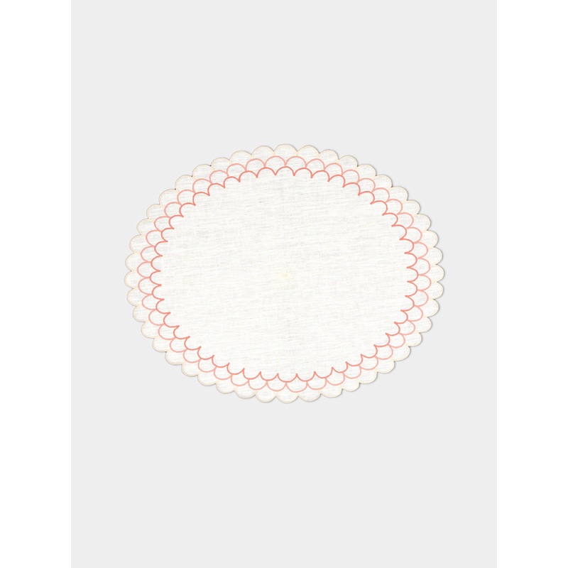 Escamas Embroidered Linen Placemats (Set of 4)