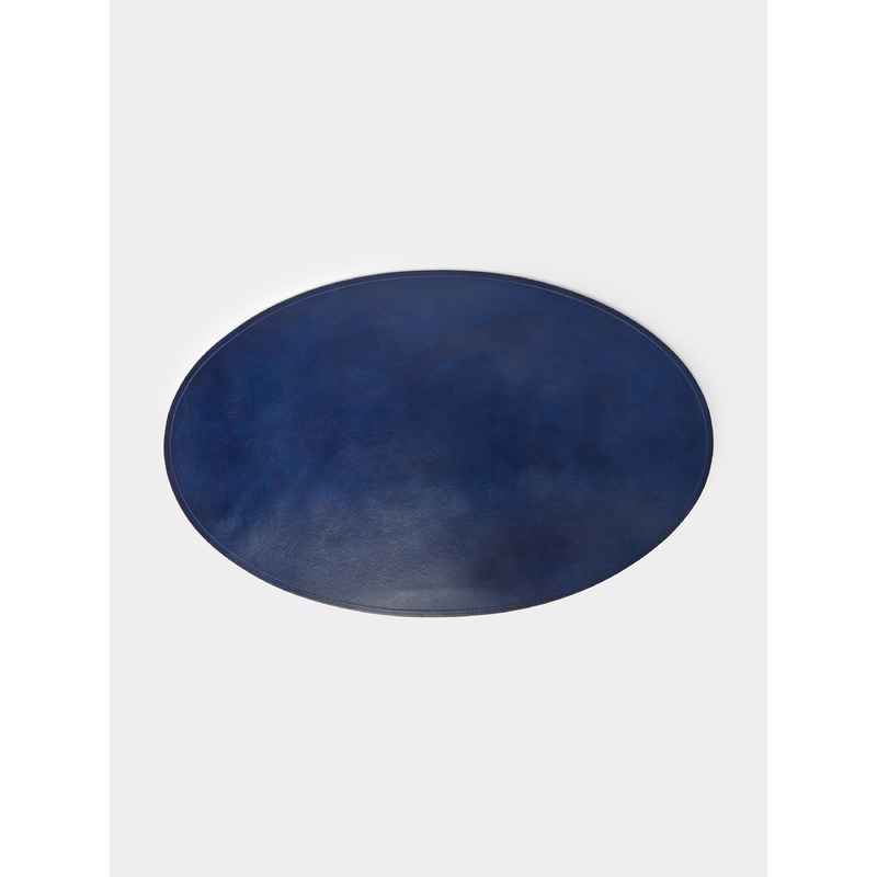 Hand-Stained Leather Oval Placemats (Set of 4)