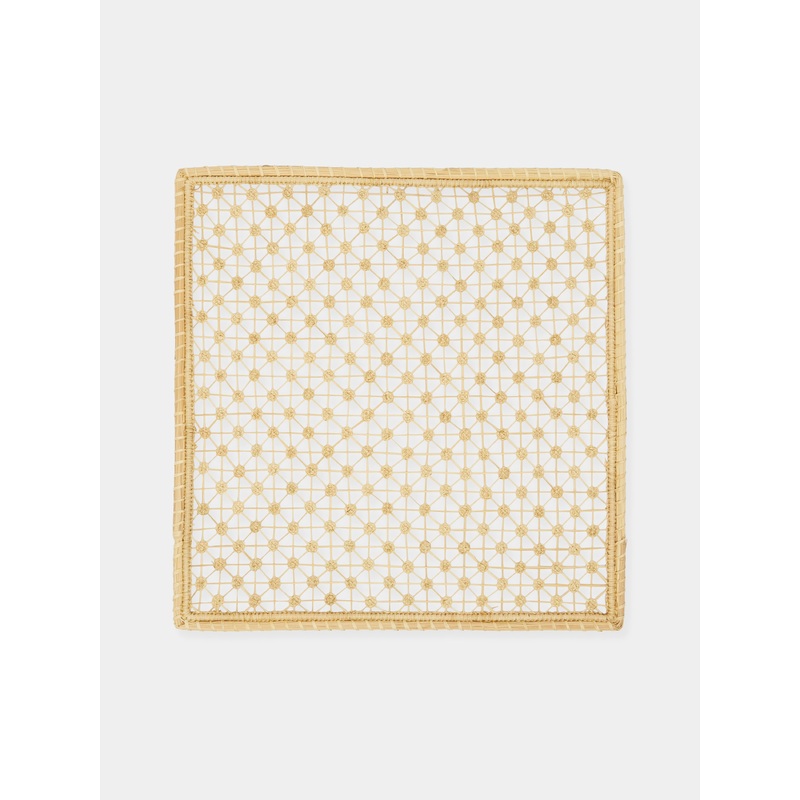 Nudilio Flower Handwoven Palm Placemats (Set of 4)
