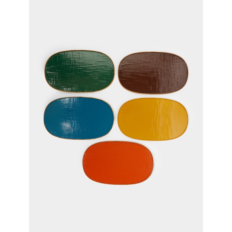 Ottchil Ash Placemats with Leather Holder (Set of 5)