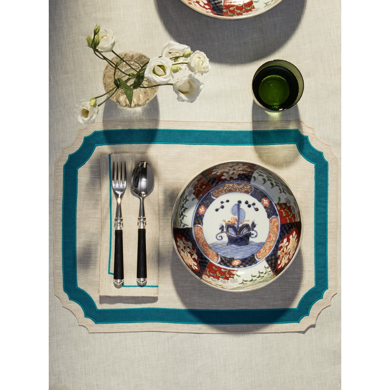 Vega Embroidered Linen Placemats (Set of 4)