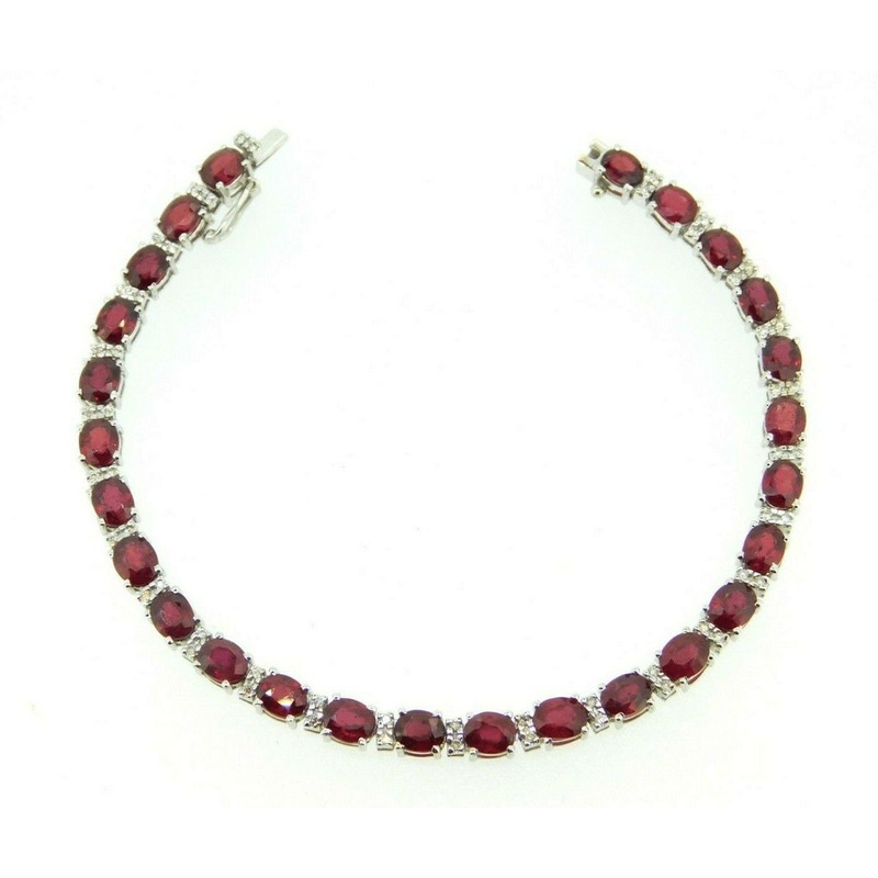 14k Gold Bracelet with 12.5ct Genuine Natural Rubies and .5ct Diamonds (#J623)