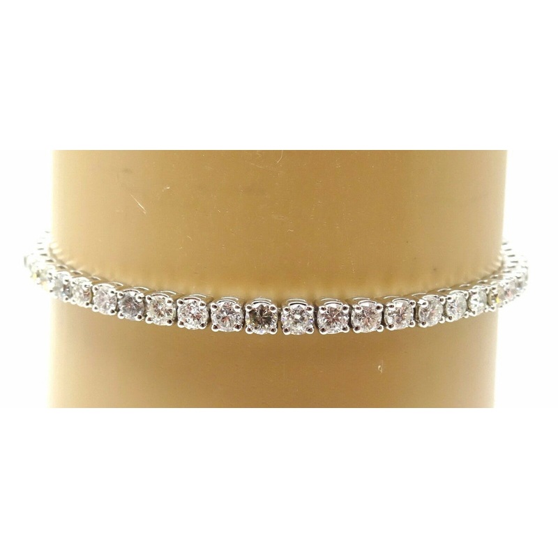 14k White Gold 4.5ct Genuine Natural Diamond Tennis Bracelet (#J3693)