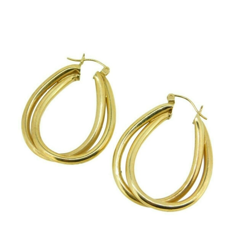 14k Yellow Gold Double Hoop Earrings (#J4713)