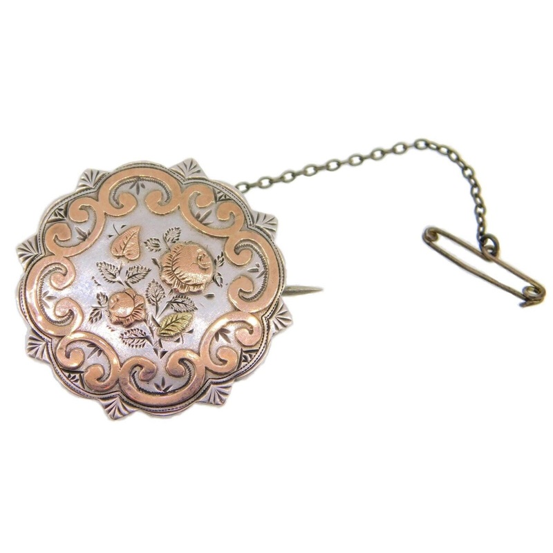 English Sterling Pin with Applied Rose Gold (#J3905)