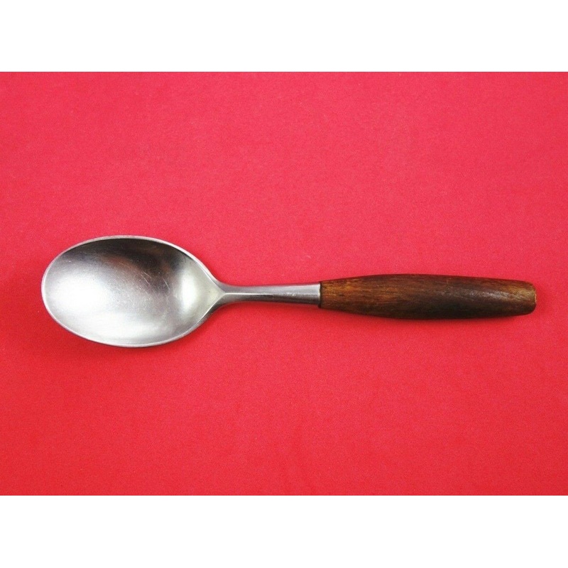 Fjord by Dansk German Stainless Steel and Teak Place Soup Spoon 7 1/8"