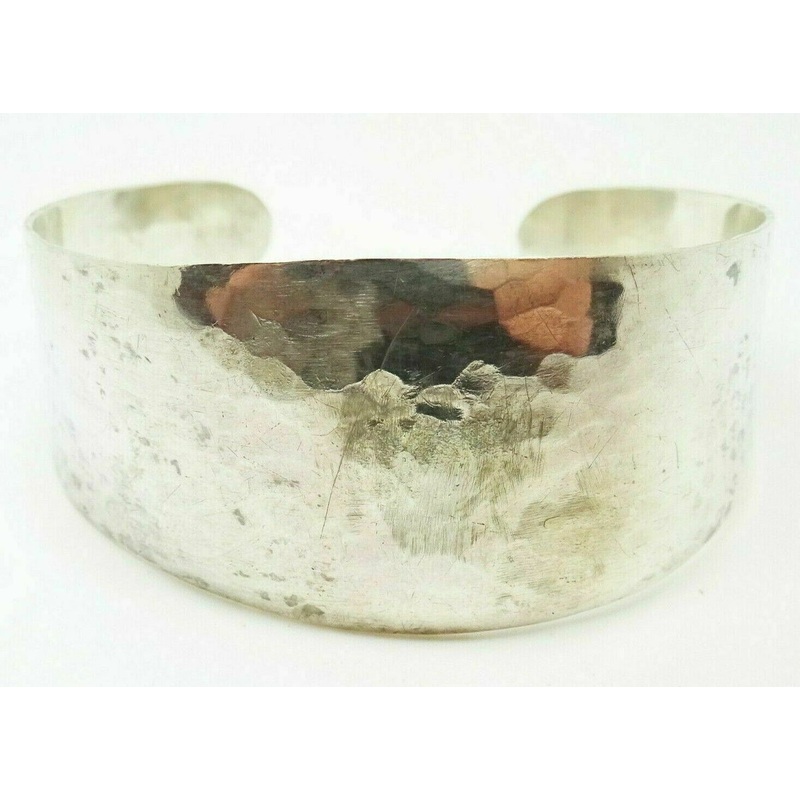 Hand Hammered Sterling Wide Cuff Bracelet (#J3143)