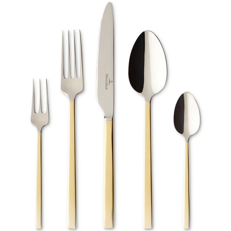 La Classica Gold   Stainless Flatware Set Service 40 Pcs New