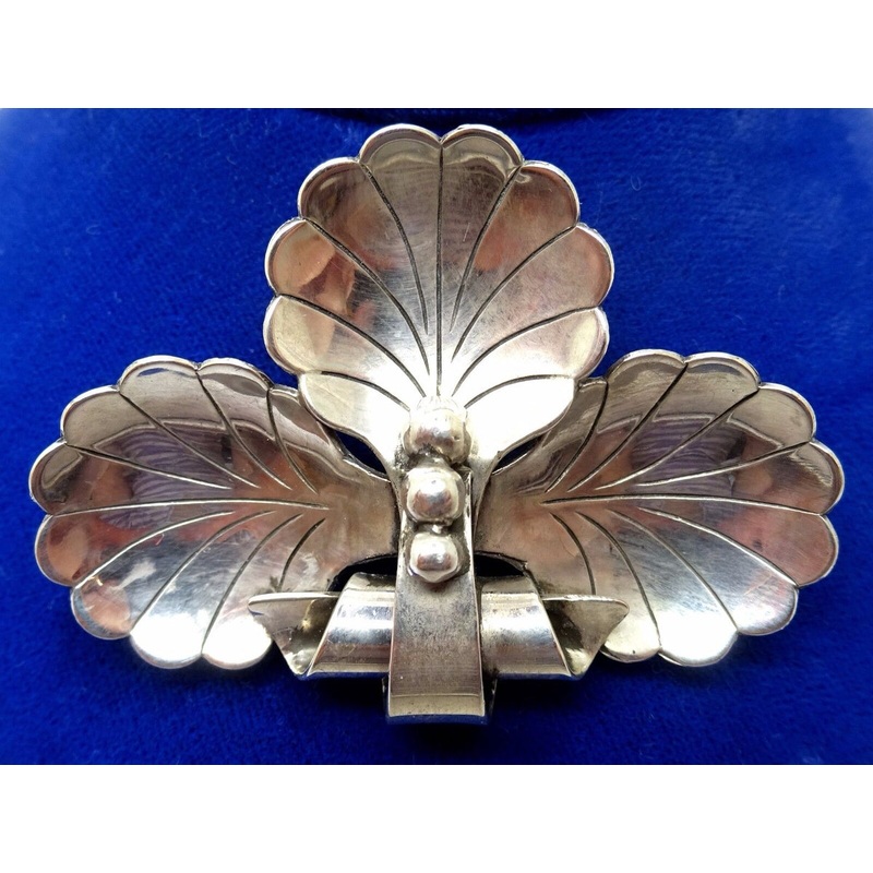 Large La Paglia Sterling Leaf Pin #133 (#J3626)
