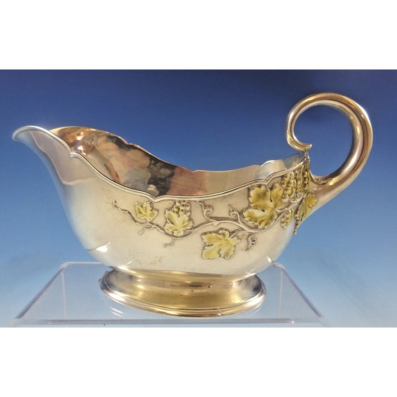 Mixed Metals by Tiffany & Co. Sterling Gravy Boat with Grape Vine Motif (#0143)