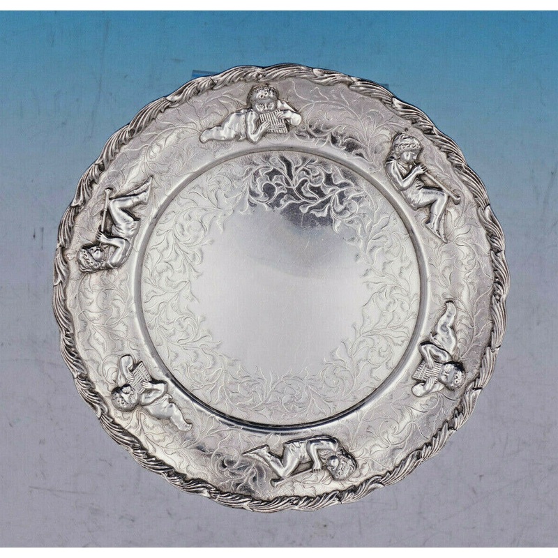 Whiting Serving Plate with applied Cherubs playing Musical Instruments (#4583)