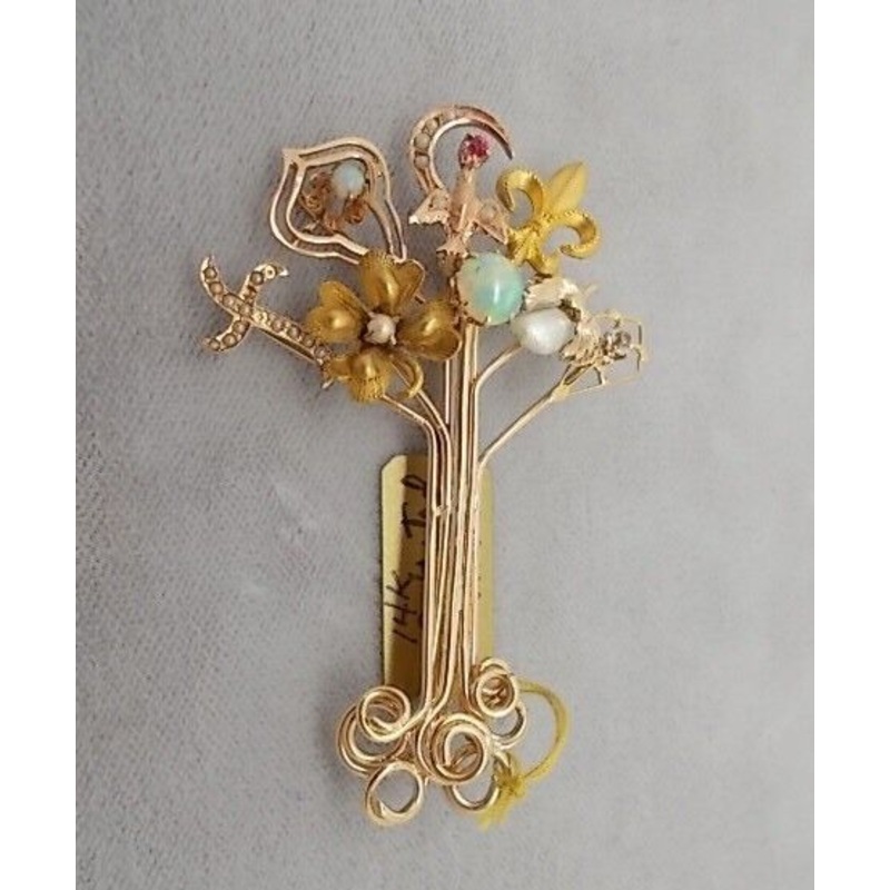 14K & 10K Gold Victorian Stick Pin Collection Brooch (#J636)