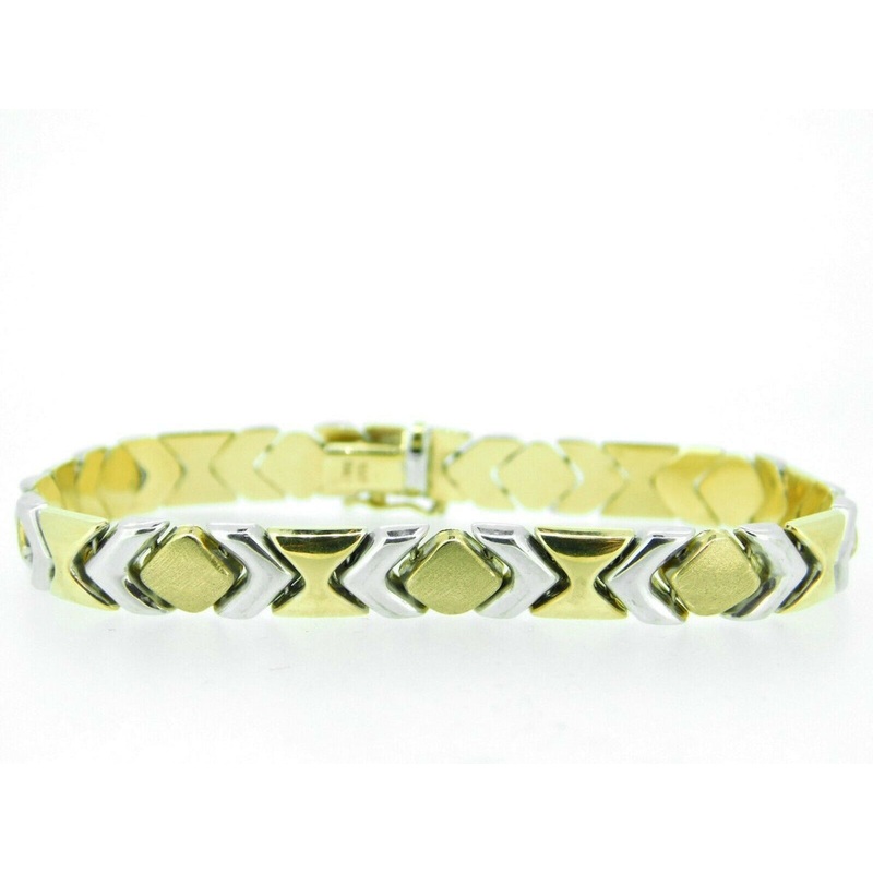 14k Yellow and White Gold Chevron Bracelet (#J5064)
