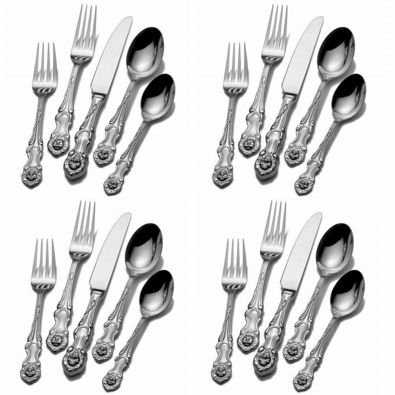 Lion by Wallace Stainless Steel Flatware Set for 4 Service 20 Pieces New