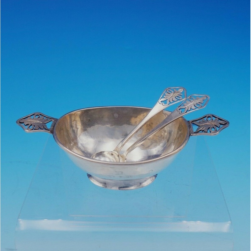 McAuliffe and Hadley Salt Dip Master w/ Spoons Set 3pc Arts and Crafts (#3500)