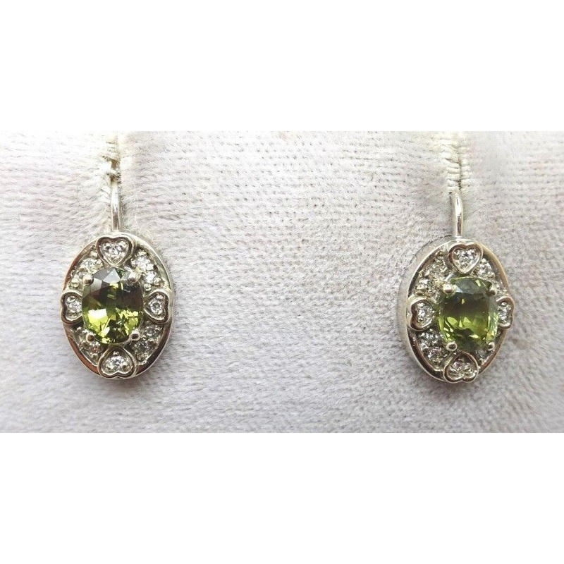 14k Gold 2.13ct Genuine Natural Alexandrite Earrings with 1/3ct Diamonds #J1721