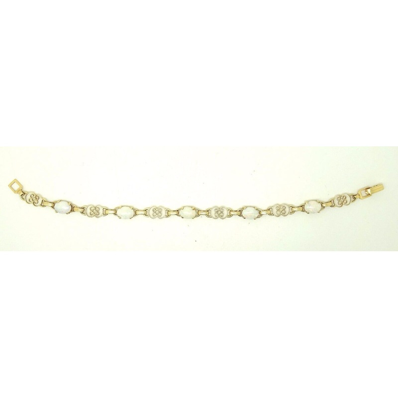 14k Yellow Gold Bracelet with Genuine Natural Oval Opals (#J3692)