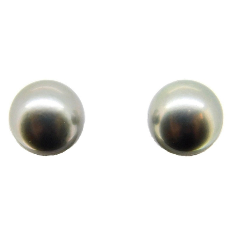 Grey Tahitian Pearl Earrings with 14k White Gold Posts (#J4085)