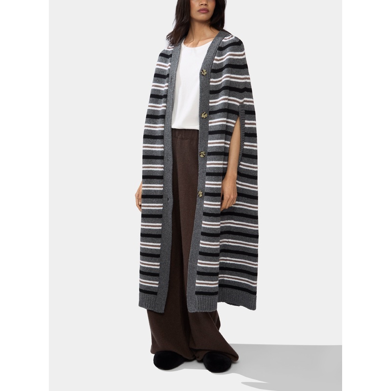 Lambswool Striped Cape | One Size