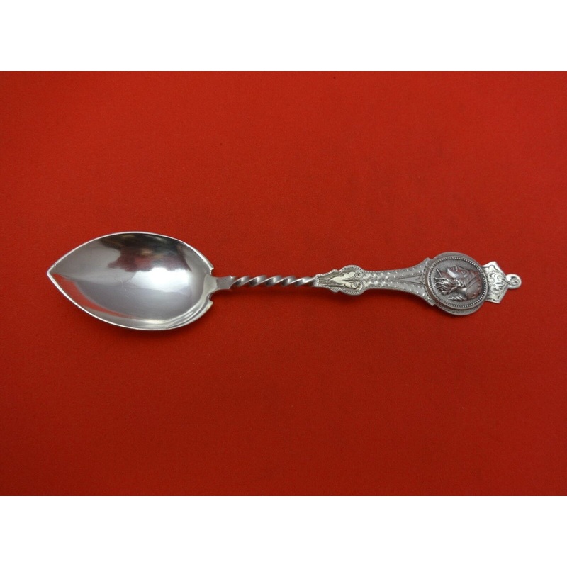 Medallion Coin by Unknown Coffee Spoon w/Pointed Bowl & Twist Brite-Cut 5 1/8"