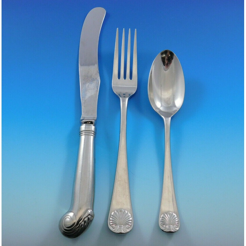 Williamsburg Royal Shell by Kirk Stieff Stainless Steel Flatware Set Service
