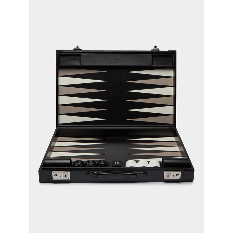 Hanover Leather Large Backgammon Set