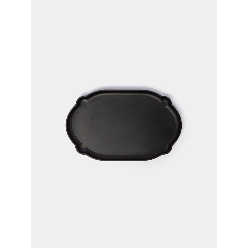 Italian Hand-Carved Wood Oval Tray (10.5in/27cm)
