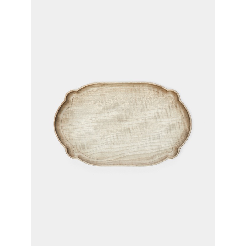 Italian Hand-Carved Wood Tray (12in/31cm)