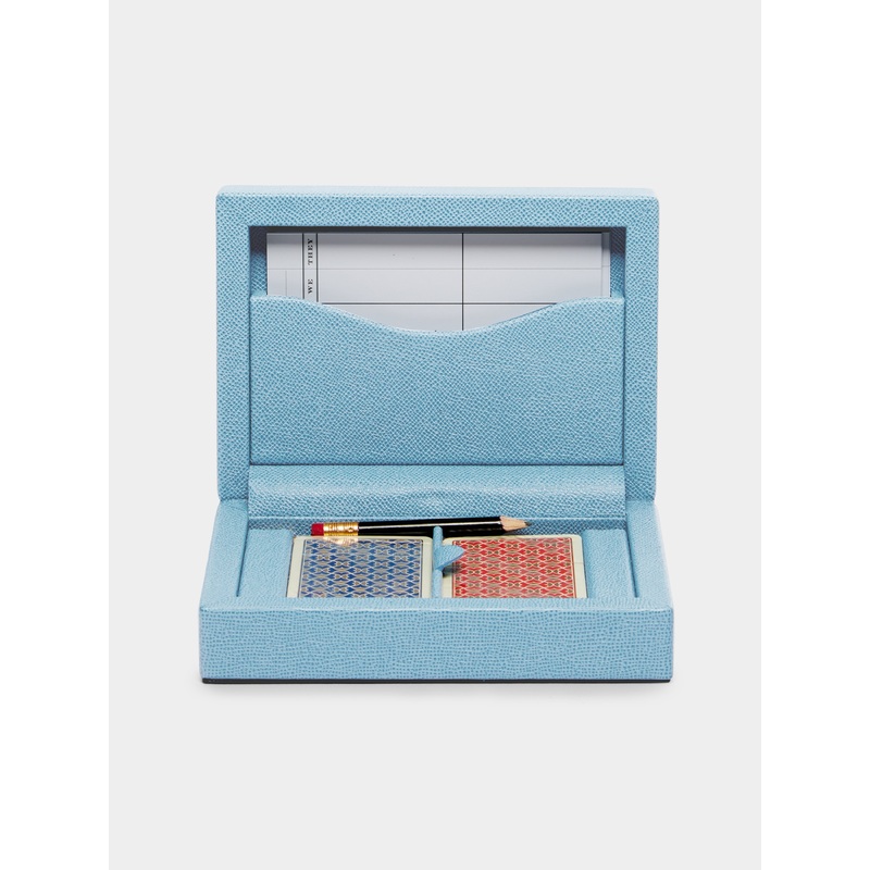 Leather Double Deck Bridge Set