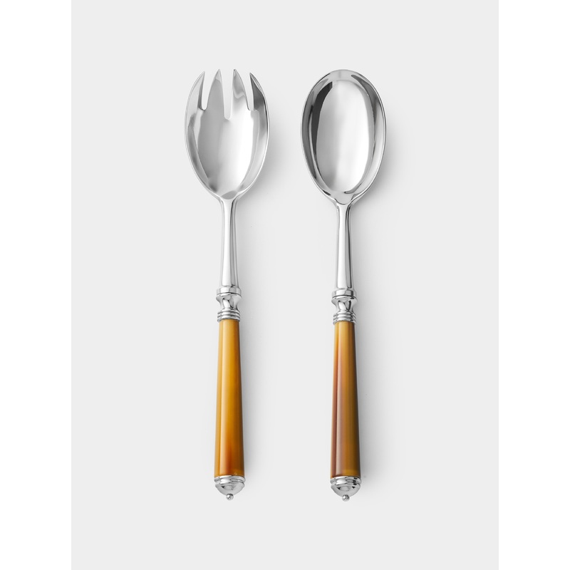 Marbella Dark Horn Resin Salad Servers (Set of 2)