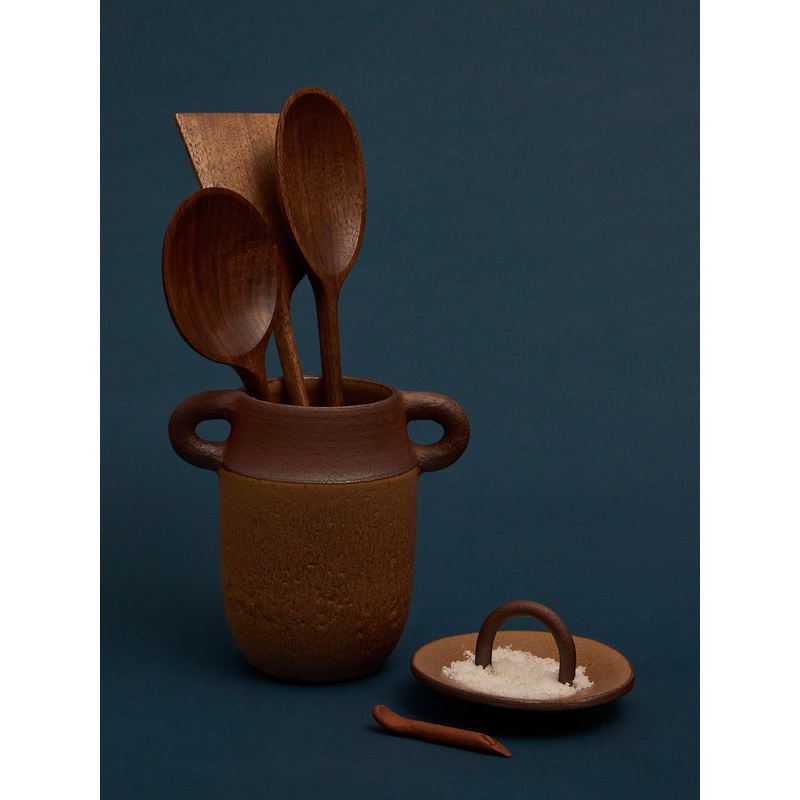 Terra Stoneware Utensil Pot and Spice Pincher