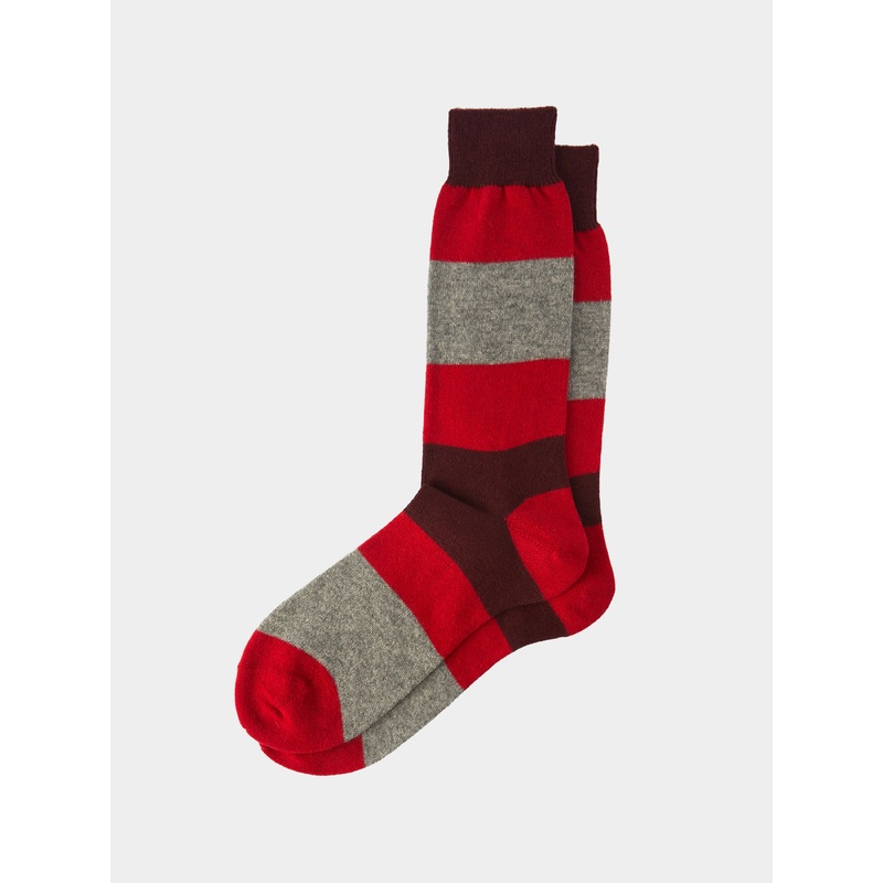 Women's Cashmere Striped Socks | One Size