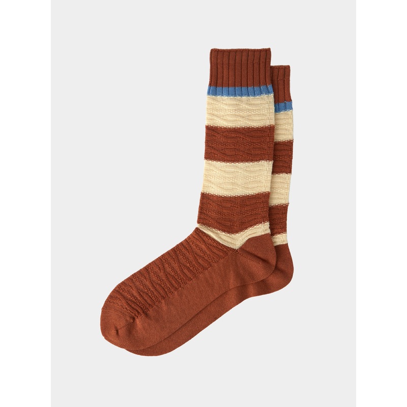 Women's Ribbed Cashmere and Silk Striped Socks | One Size